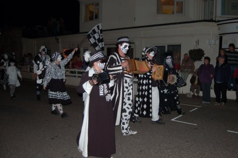 The band, procession on last night of festival
