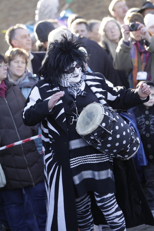 Whittlesea Straw Bear 2012 in the Market Place -
Chris and drum
Photo by David Muscroft