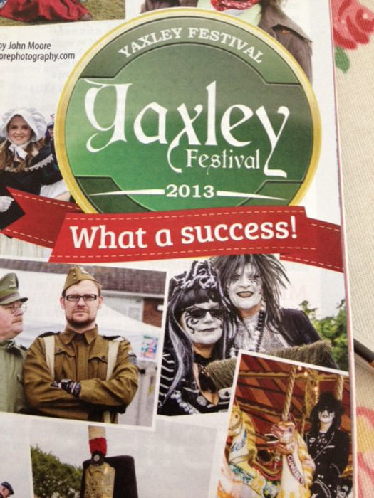 The local press seemed to think we contributed to the success of the 2013 Yaxley Festival.